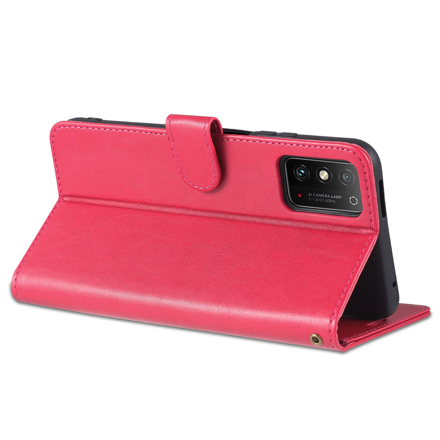 AZNS Textured PU Leather Stand Wallet Case Magnetic Clasp Shock-absorption Cover for Honor X10 Max/X30 Max