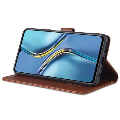 AZNS Textured PU Leather Stand Wallet Case Magnetic Clasp Shock-absorption Cover for Honor X10 Max/X30 Max