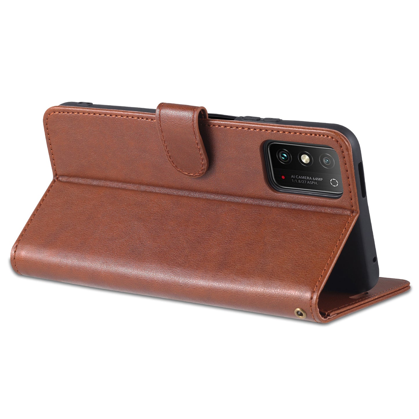 AZNS Textured PU Leather Stand Wallet Case Magnetic Clasp Shock-absorption Cover for Honor X10 Max/X30 Max