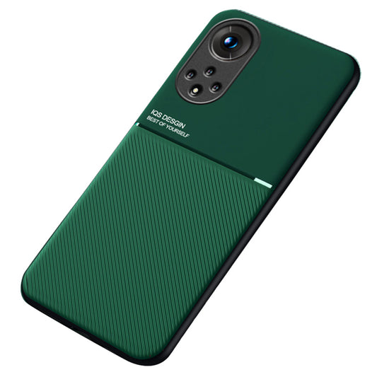TPU Inner Edge Mobile Phone Case PU Leather Shockproof Phone Cover with Built-in Magnetic Metal Sheet for Huawei nova 9 / Honor 50