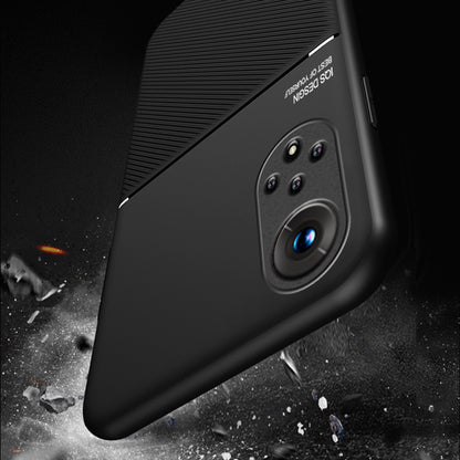 TPU Inner Edge Mobile Phone Case PU Leather Shockproof Phone Cover with Built-in Magnetic Metal Sheet for Huawei nova 9 / Honor 50