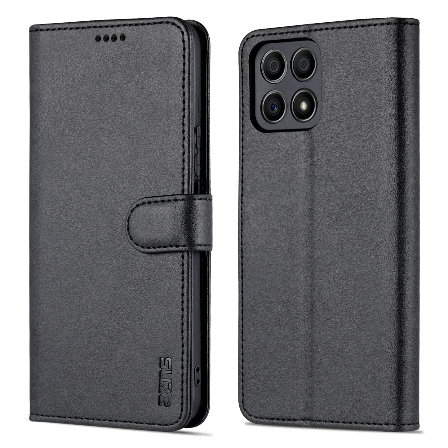 AZNS PU Leather Wallet Stand Anti-fall Shockproof Protective Phone Case Cover for Honor X30i