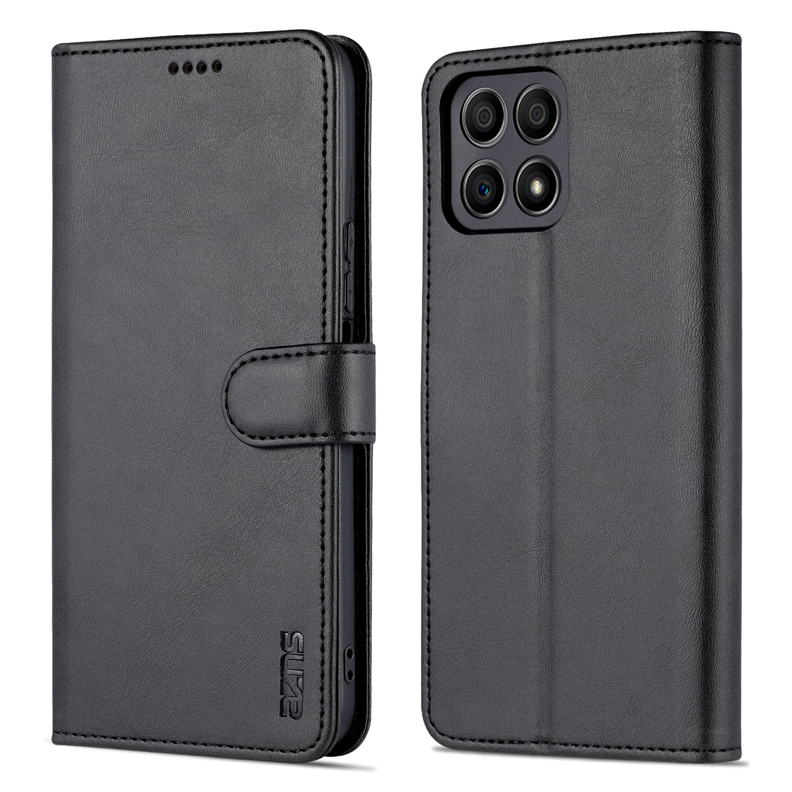 AZNS PU Leather Wallet Stand Anti-fall Shockproof Protective Phone Case Cover for Honor X30i