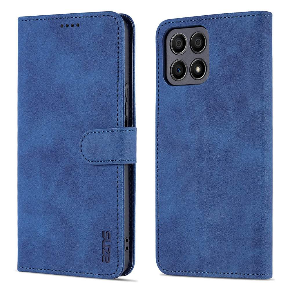 AZNS PU Leather Wallet Stand Anti-fall Shockproof Protective Phone Case Cover for Honor X30i