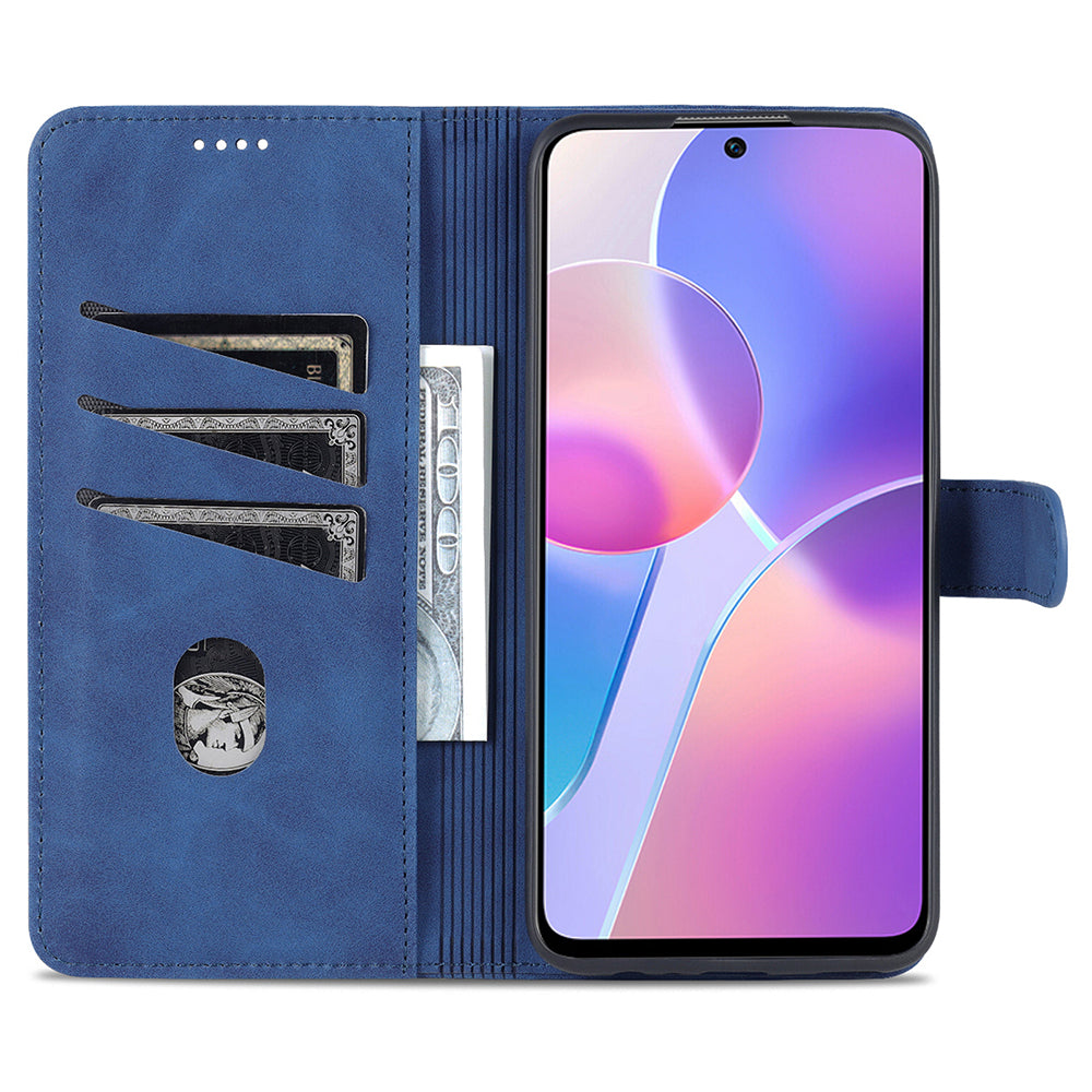 AZNS PU Leather Wallet Stand Anti-fall Shockproof Protective Phone Case Cover for Honor X30i
