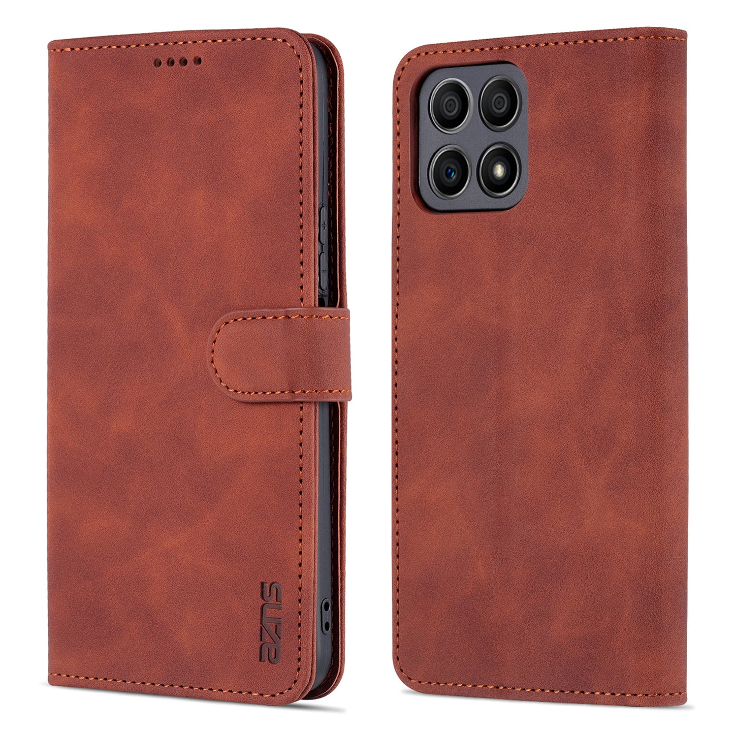 AZNS PU Leather Wallet Stand Anti-fall Shockproof Protective Phone Case Cover for Honor X30i