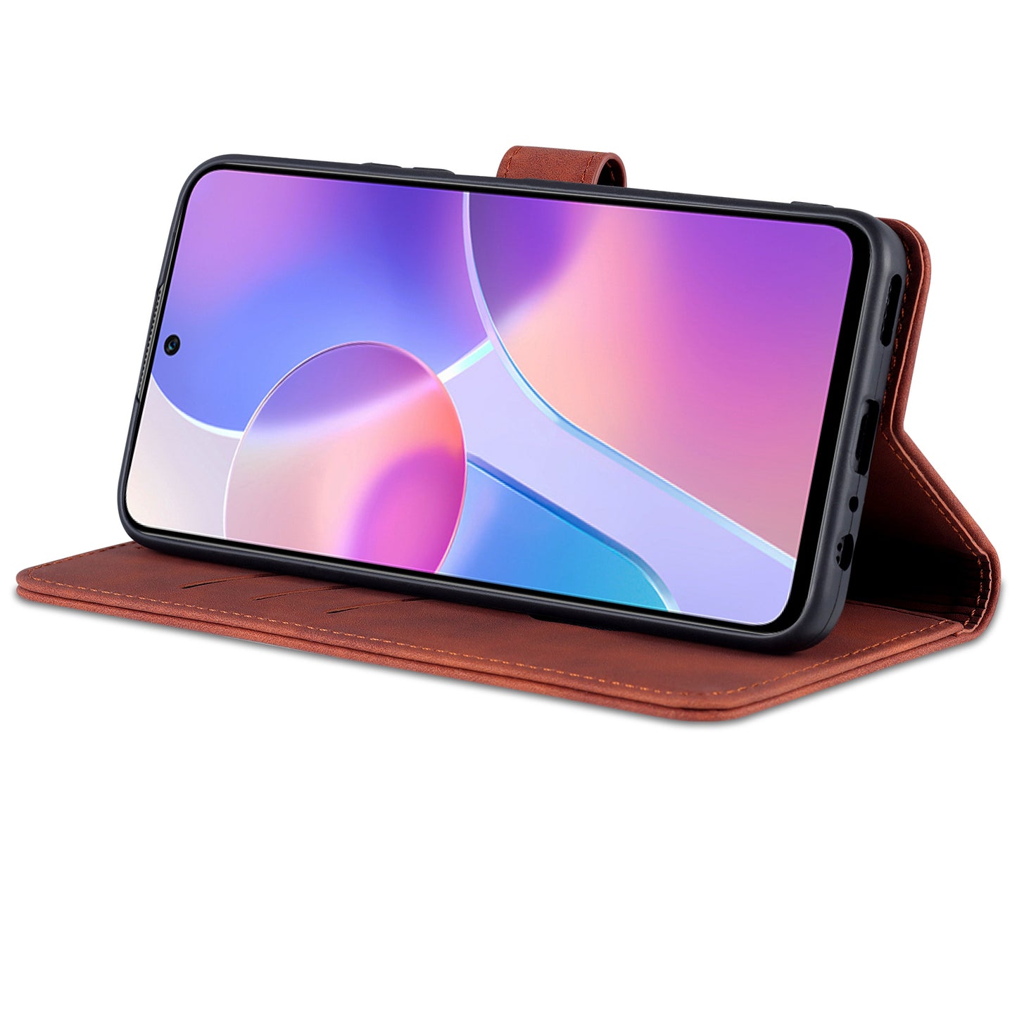 AZNS PU Leather Wallet Stand Anti-fall Shockproof Protective Phone Case Cover for Honor X30i