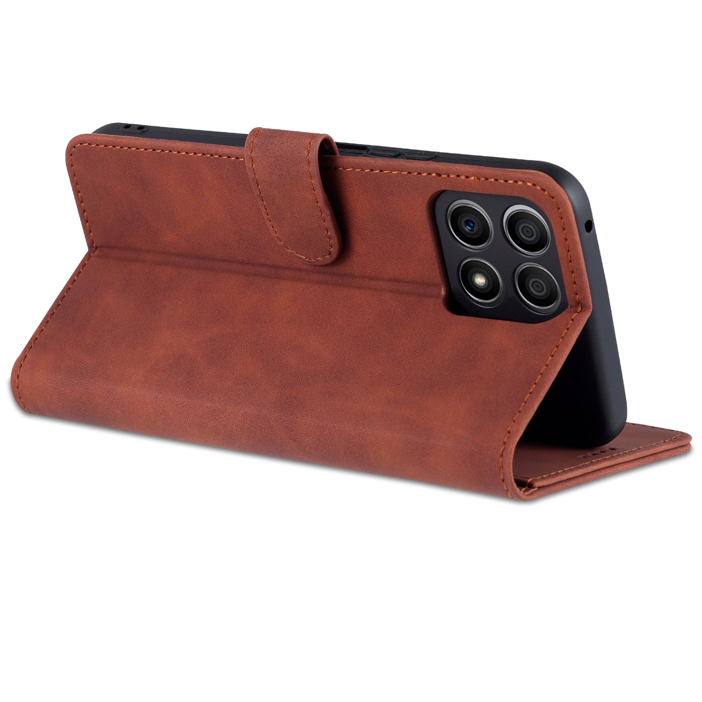 AZNS PU Leather Wallet Stand Anti-fall Shockproof Protective Phone Case Cover for Honor X30i