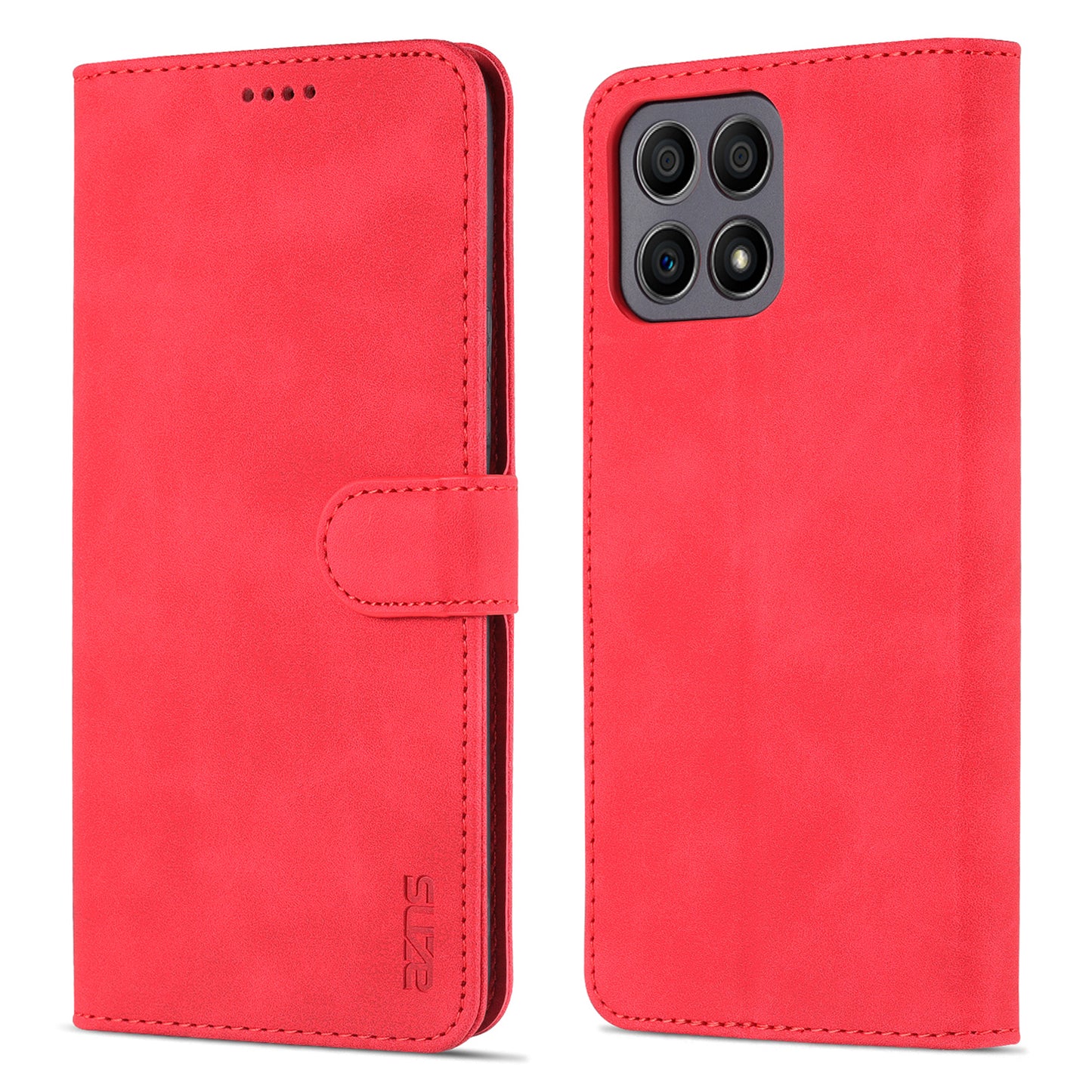 AZNS PU Leather Wallet Stand Anti-fall Shockproof Protective Phone Case Cover for Honor X30i