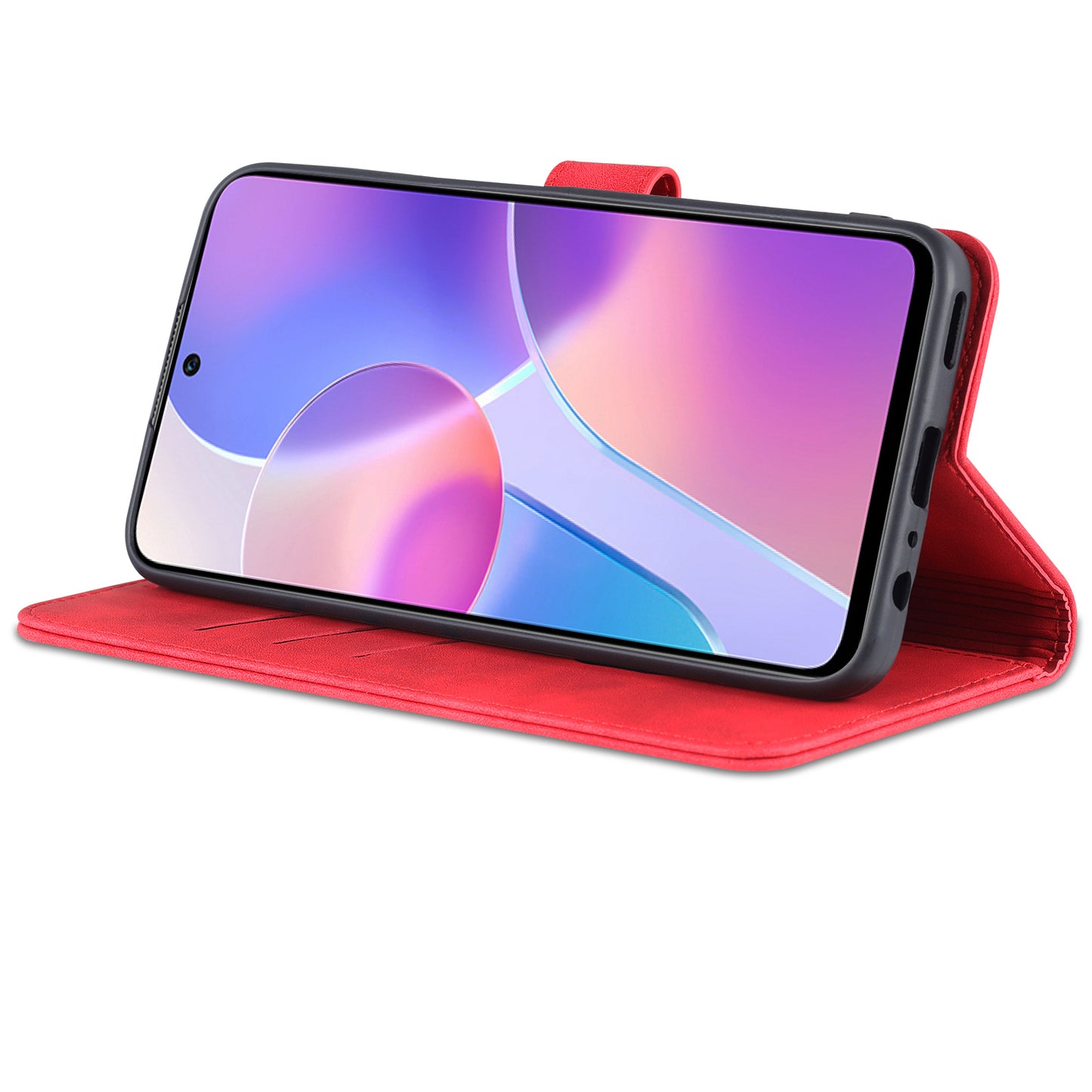AZNS PU Leather Wallet Stand Anti-fall Shockproof Protective Phone Case Cover for Honor X30i