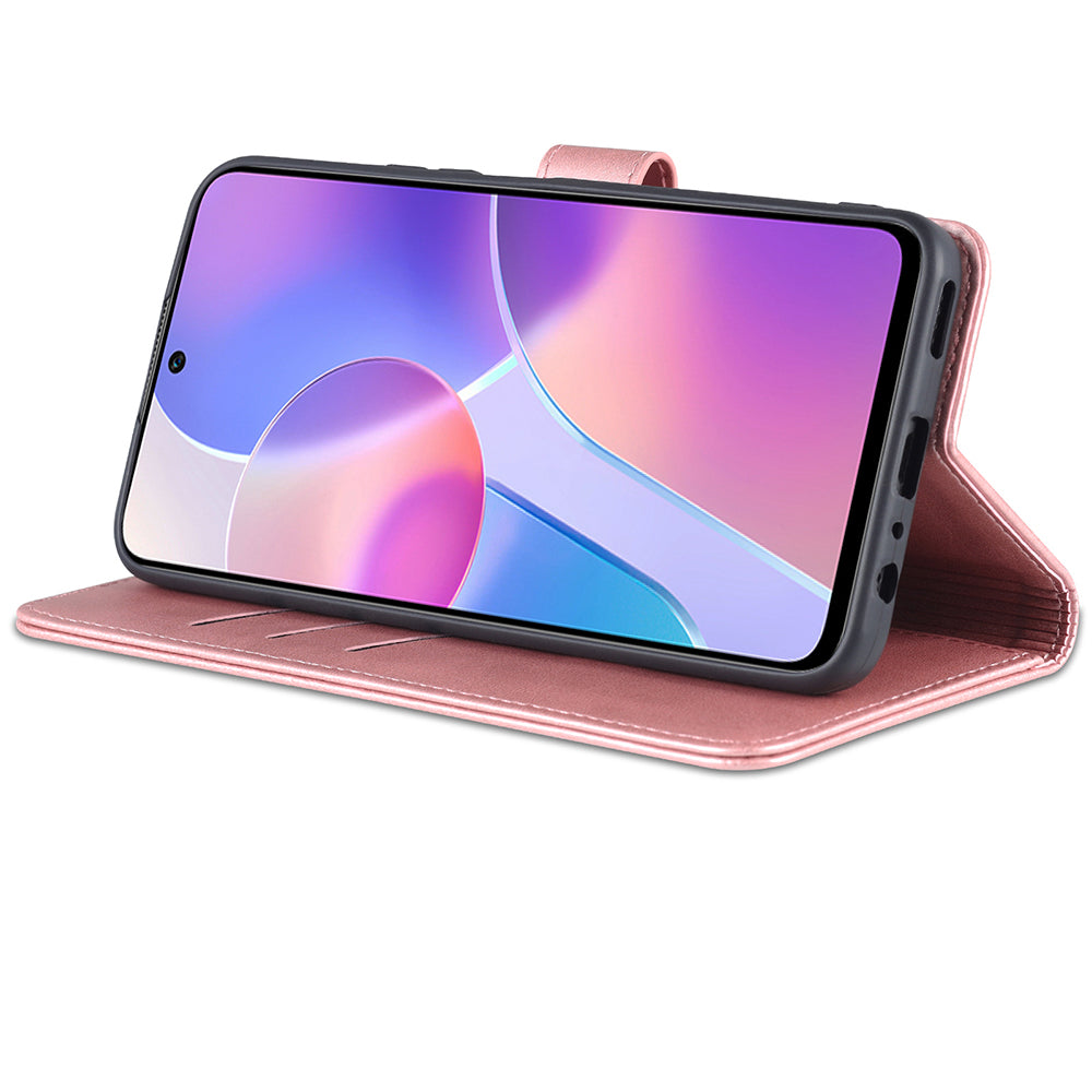 AZNS PU Leather Wallet Stand Anti-fall Shockproof Protective Phone Case Cover for Honor X30i