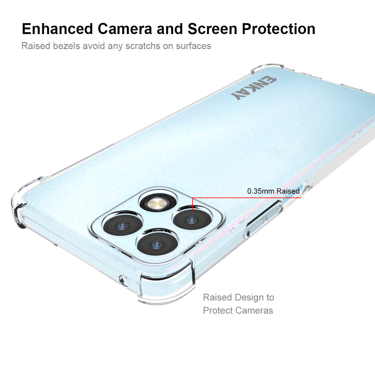 ENKAY HAT PRINCE Anti-slip Strip Edge Soft TPU Phone Case Shockproof Corners Protective Cover for Honor X30i