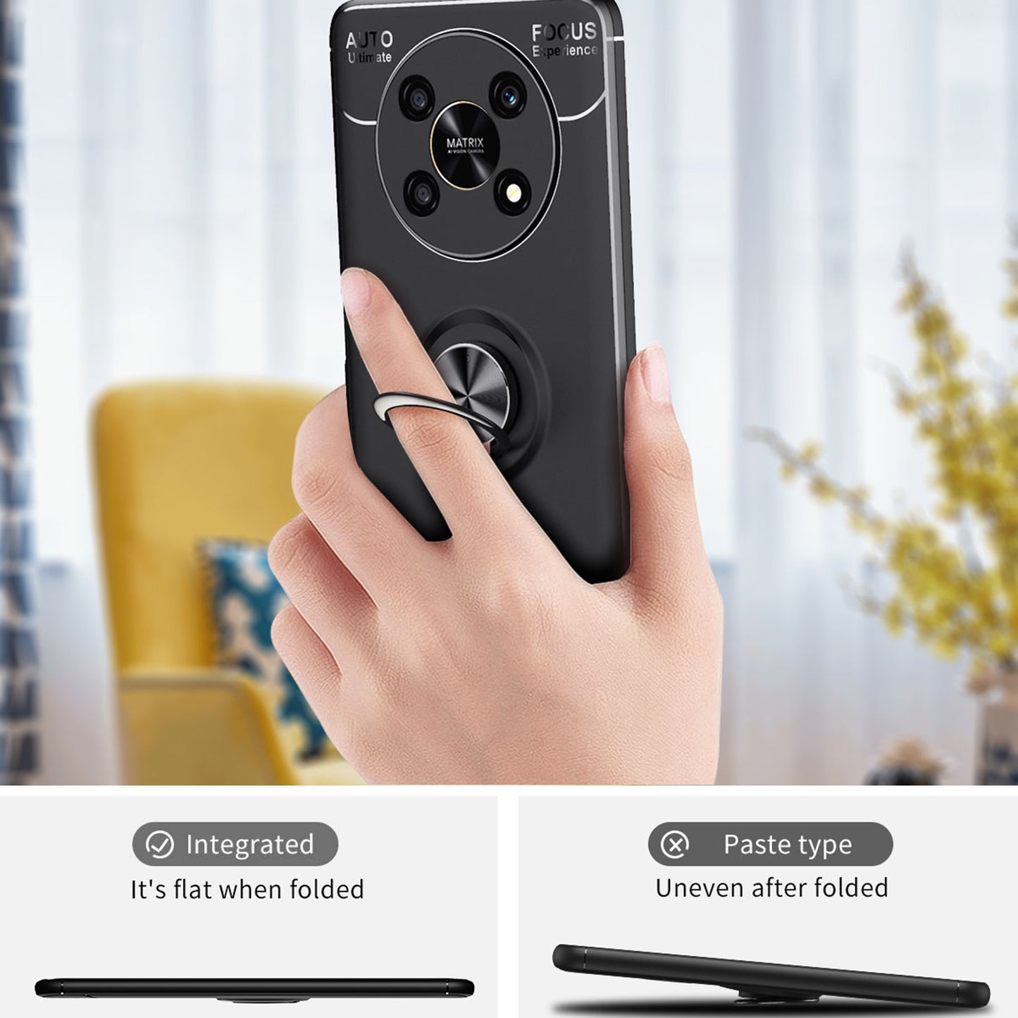 For Honor X30/X9 5G/Magic 4 Lite 5G Smooth Matte Finish Skin Back Case Anti-Fingerprints Soft Flexible TPU Back Cover with Kickstand