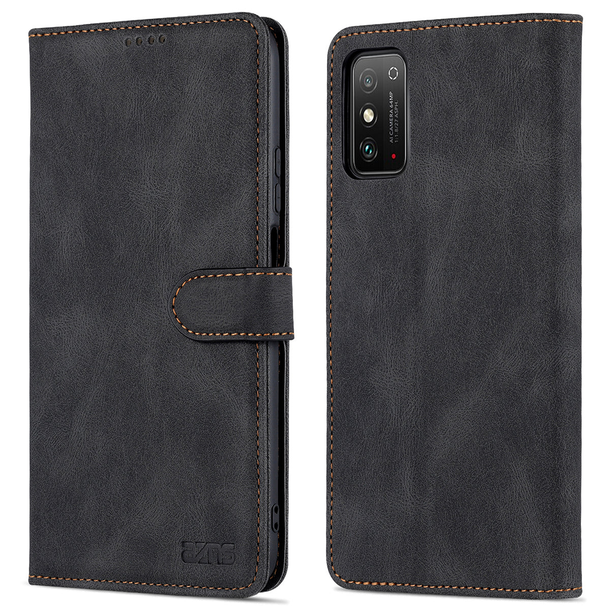 AZNS All-round Protection PU Leather Wallet Stand Shockproof Phone Case Cover for Honor X30 Max