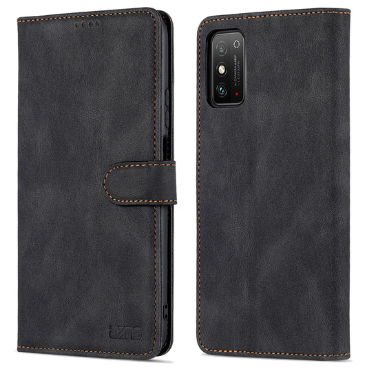 AZNS All-round Protection PU Leather Wallet Stand Shockproof Phone Case Cover for Honor X30 Max