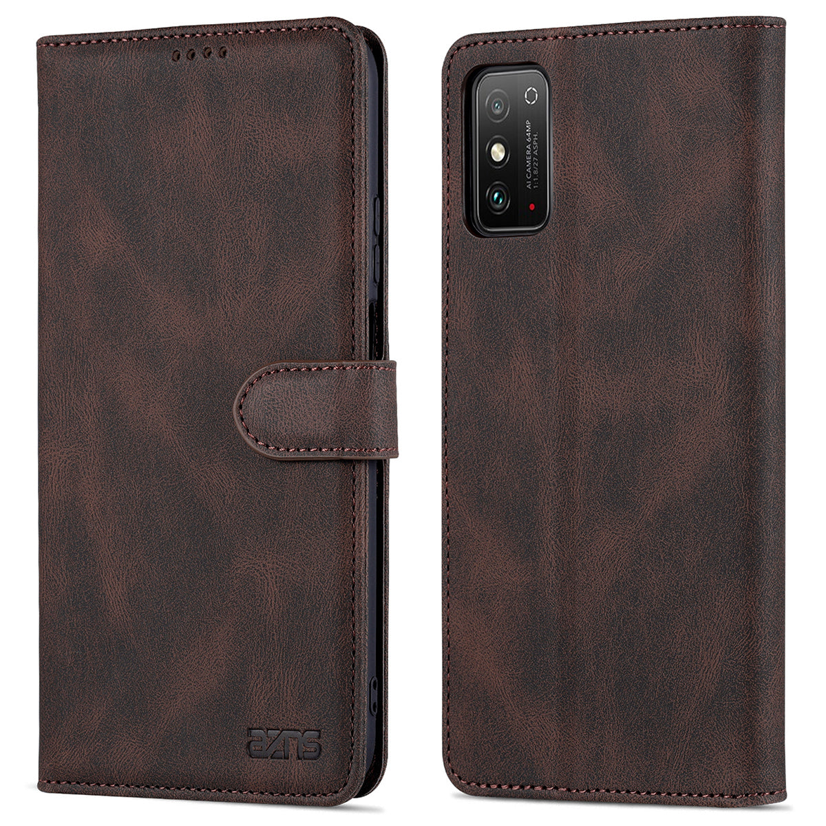 AZNS All-round Protection PU Leather Wallet Stand Shockproof Phone Case Cover for Honor X30 Max