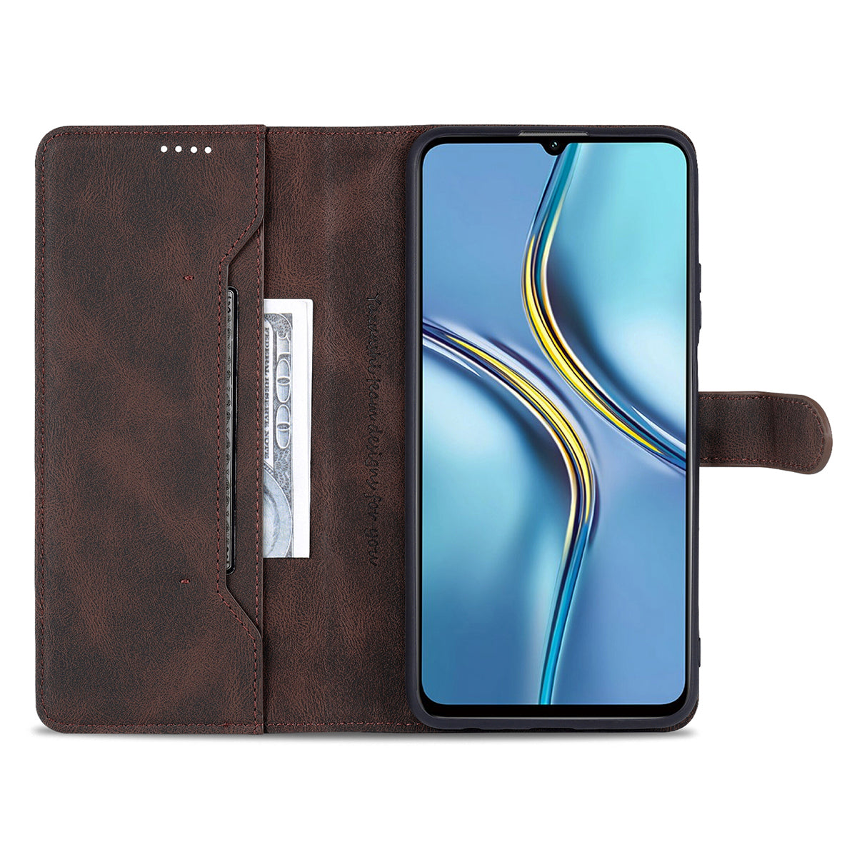 AZNS All-round Protection PU Leather Wallet Stand Shockproof Phone Case Cover for Honor X30 Max