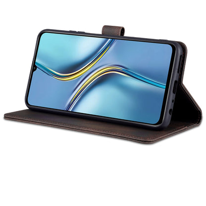 AZNS All-round Protection PU Leather Wallet Stand Shockproof Phone Case Cover for Honor X30 Max