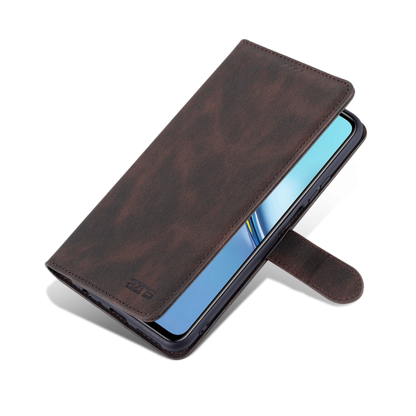 AZNS All-round Protection PU Leather Wallet Stand Shockproof Phone Case Cover for Honor X30 Max