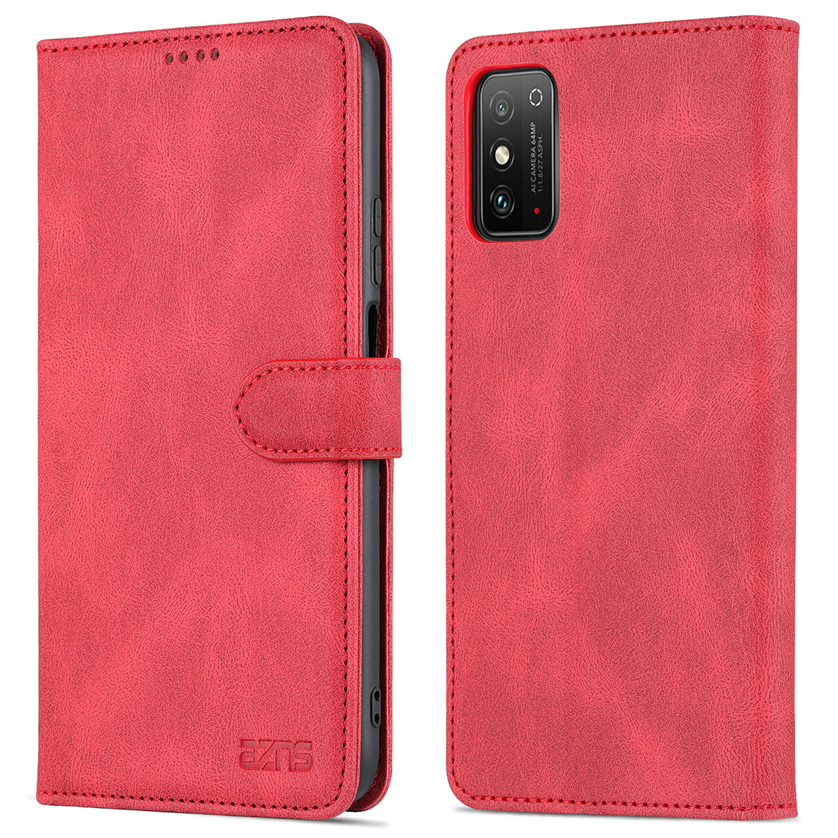 AZNS All-round Protection PU Leather Wallet Stand Shockproof Phone Case Cover for Honor X30 Max