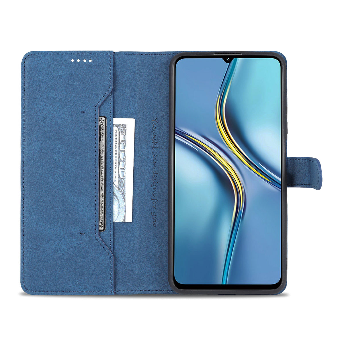 AZNS All-round Protection PU Leather Wallet Stand Shockproof Phone Case Cover for Honor X30 Max