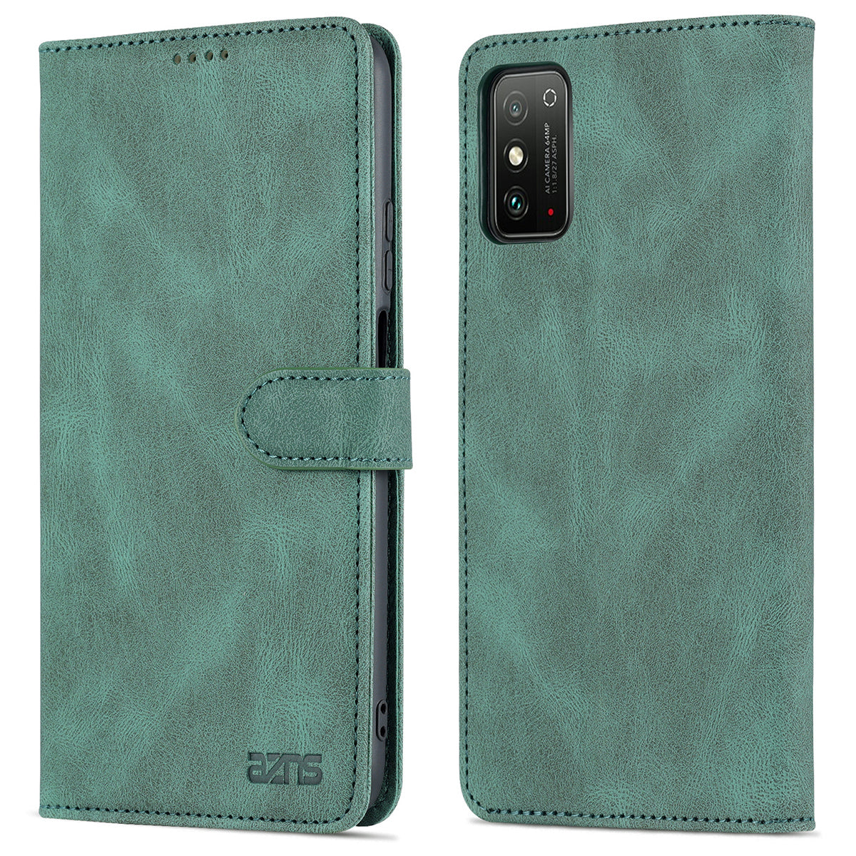AZNS All-round Protection PU Leather Wallet Stand Shockproof Phone Case Cover for Honor X30 Max