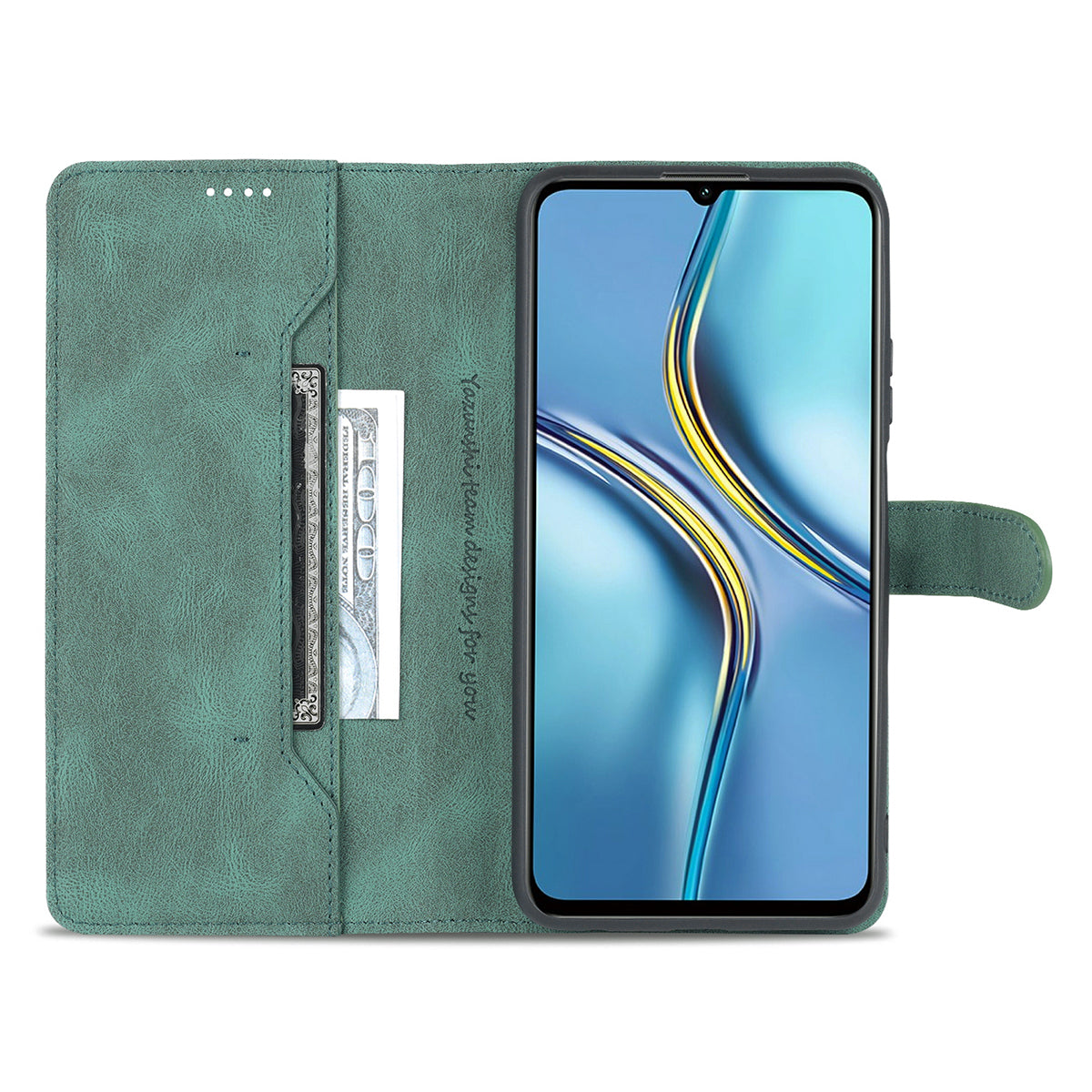 AZNS All-round Protection PU Leather Wallet Stand Shockproof Phone Case Cover for Honor X30 Max