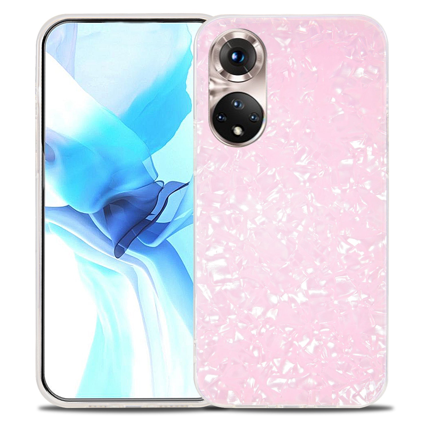 IPAKY Dual Layer Acrylic Backing + Soft TPU IMD Shockproof Protective Back Cover for Honor 50 Pro