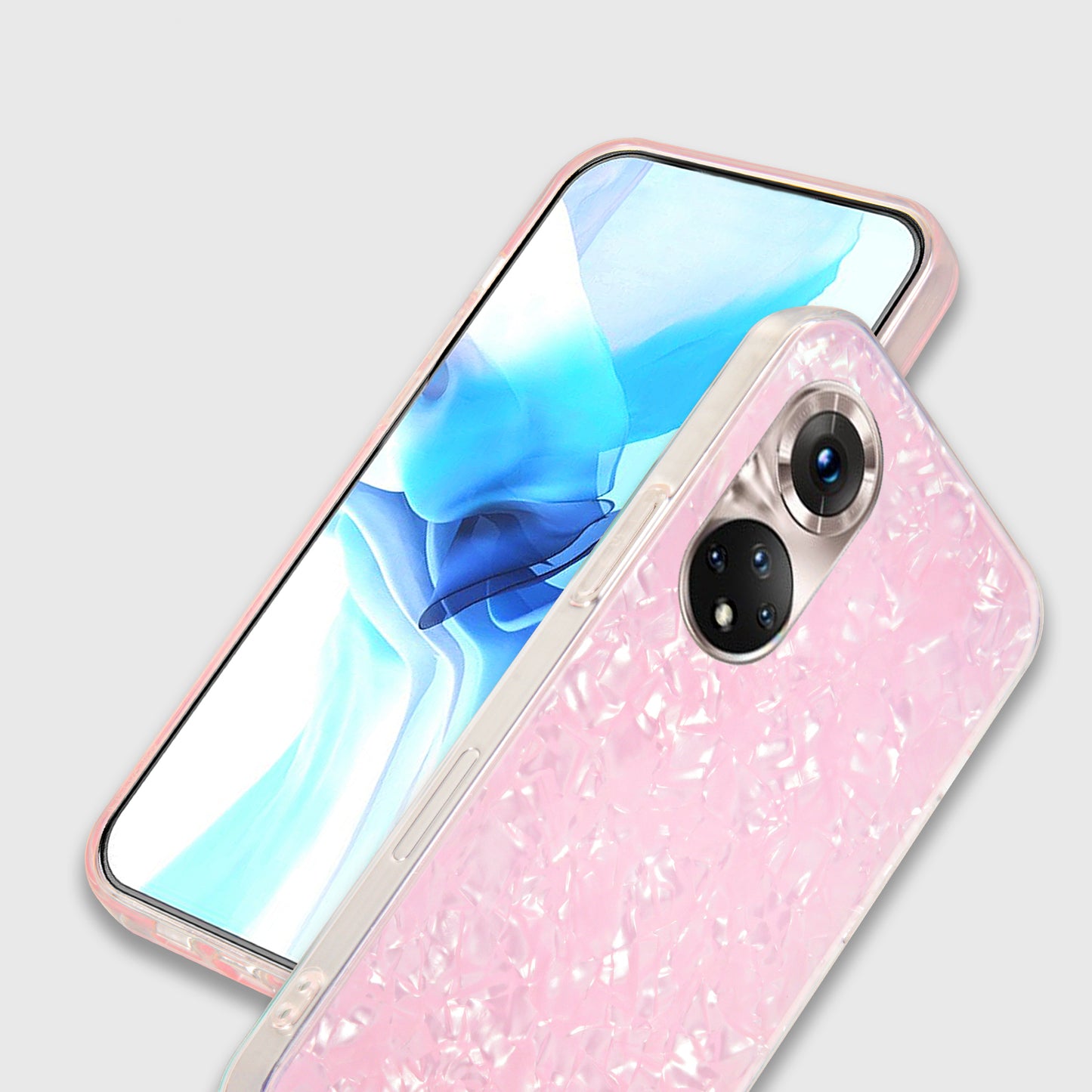 IPAKY Dual Layer Acrylic Backing + Soft TPU IMD Shockproof Protective Back Cover for Honor 50 Pro