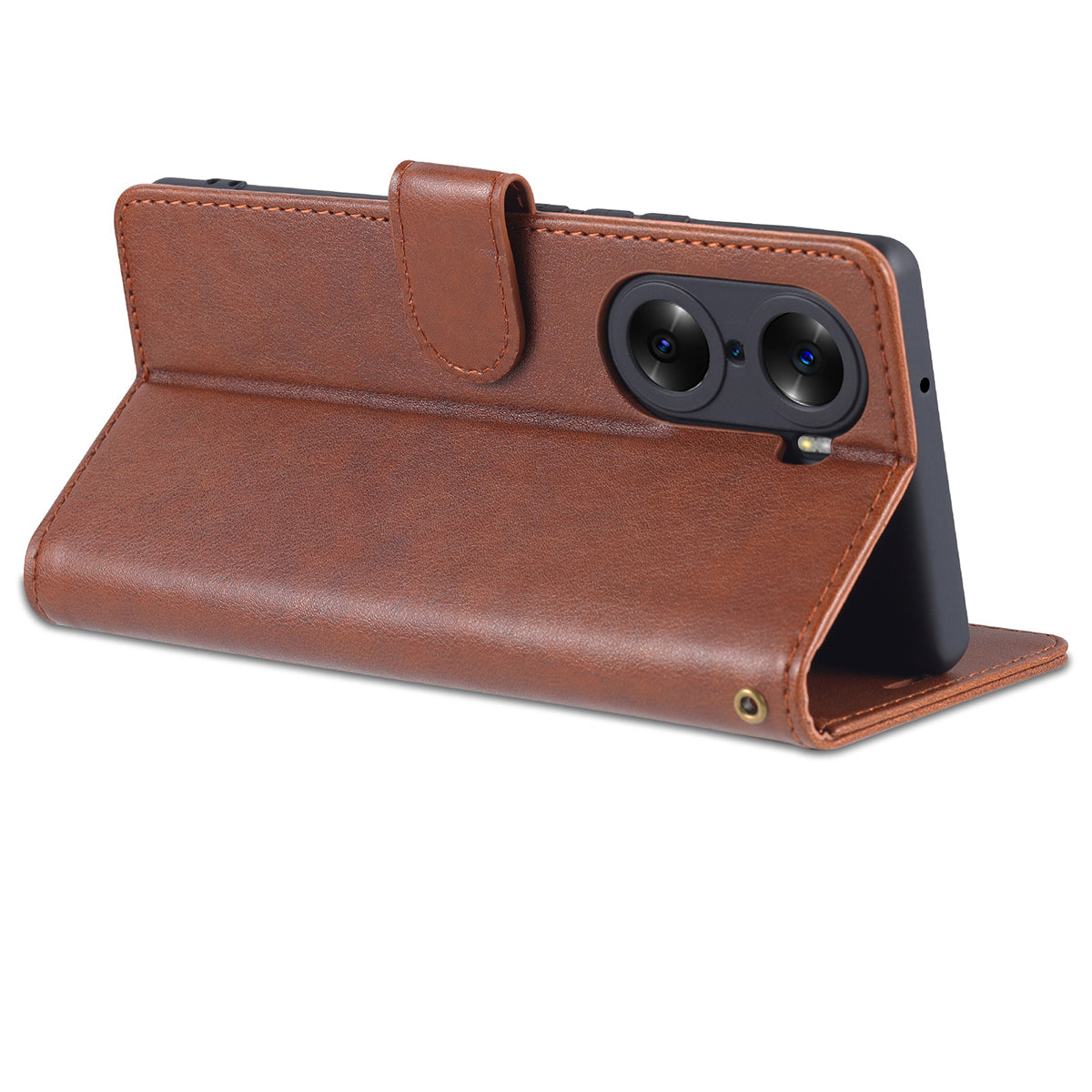 AZNS Stylish Textured PU Leather Stand Wallet Case Magnetic Clasp Shock-absorption Cover for Honor 60