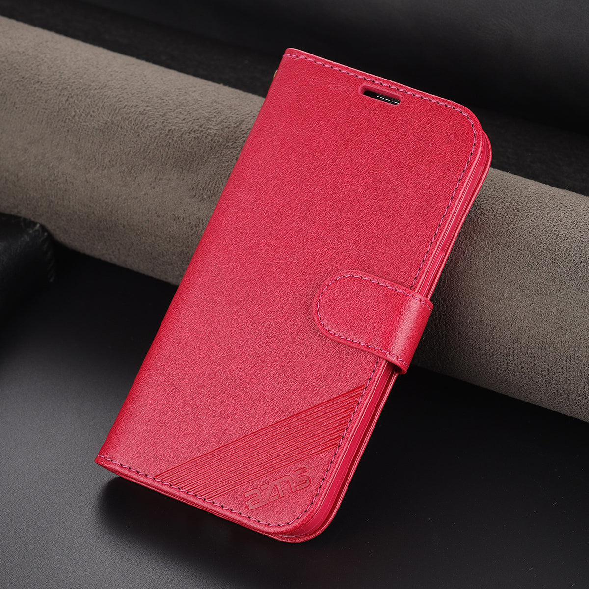 AZNS Stylish Textured PU Leather Stand Wallet Case Magnetic Clasp Shock-absorption Cover for Honor 60