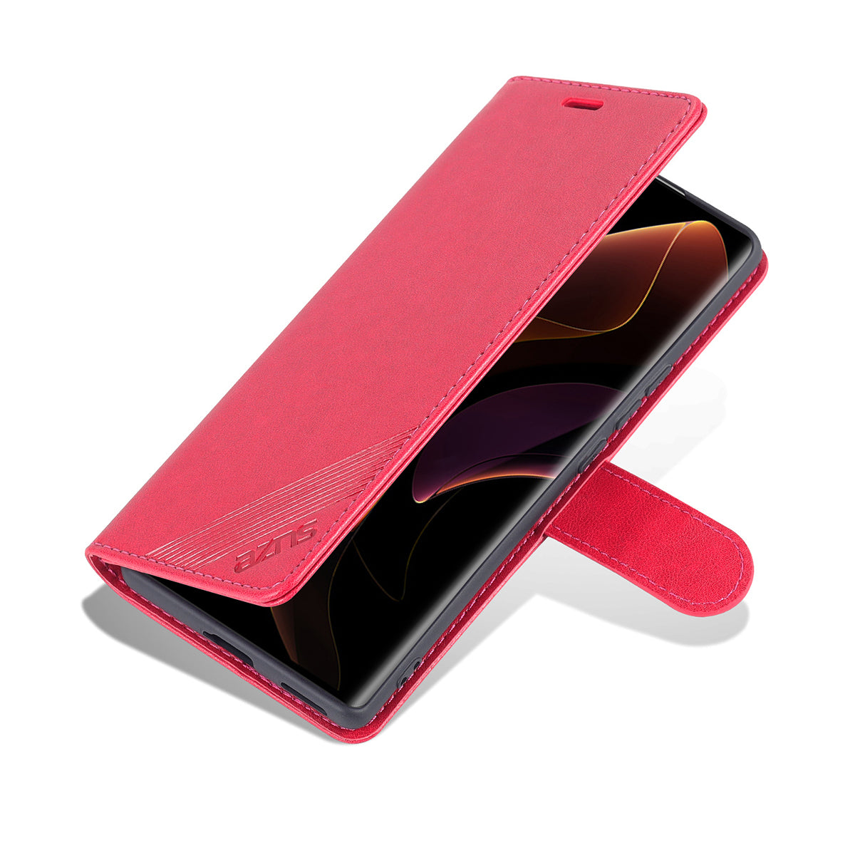 AZNS Stylish Textured PU Leather Stand Wallet Case Magnetic Clasp Shock-absorption Cover for Honor 60