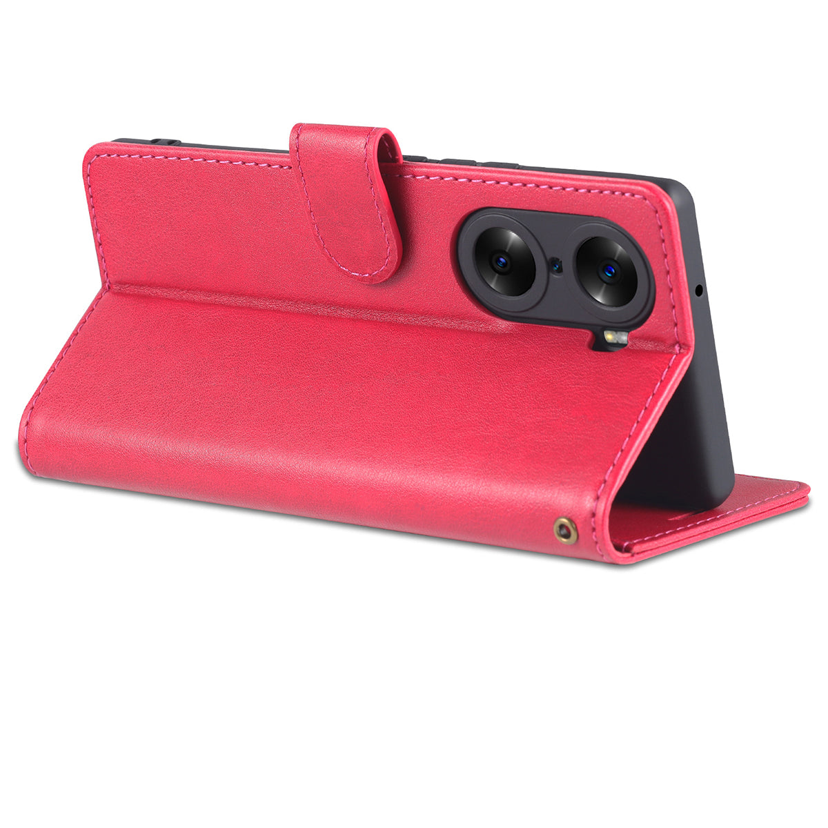 AZNS Stylish Textured PU Leather Stand Wallet Case Magnetic Clasp Shock-absorption Cover for Honor 60