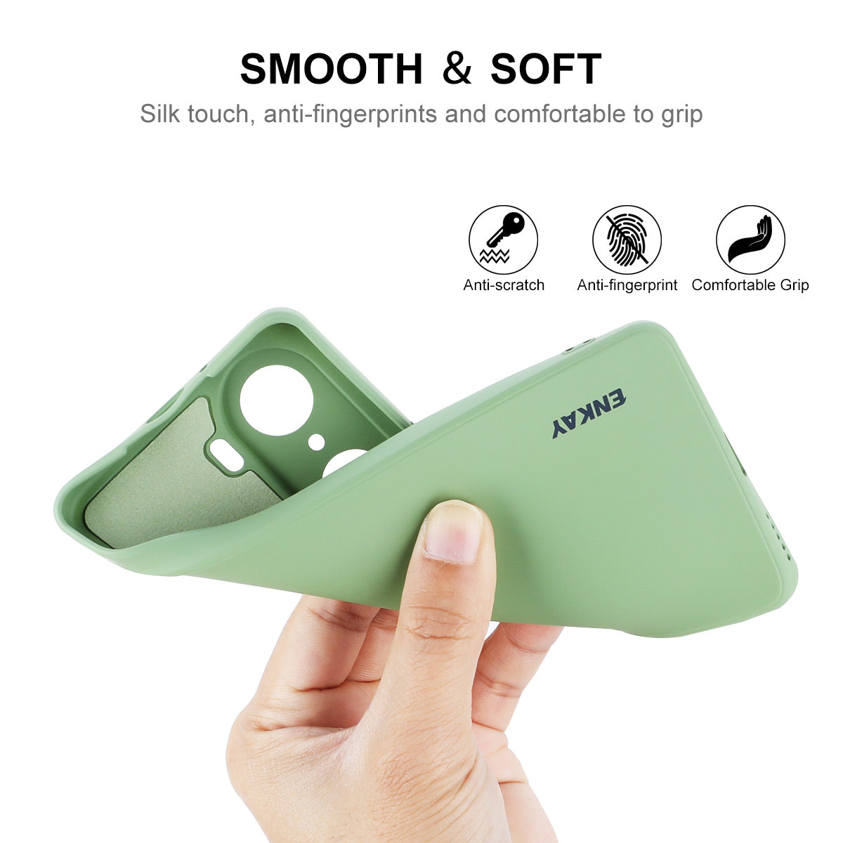 ENKAY HAT PRINCE Anti-Drop Shockproof Cellphone Bag Case Precise Cutout Hole Opening Liquid Silicone Phone Cover for Honor 60 Pro