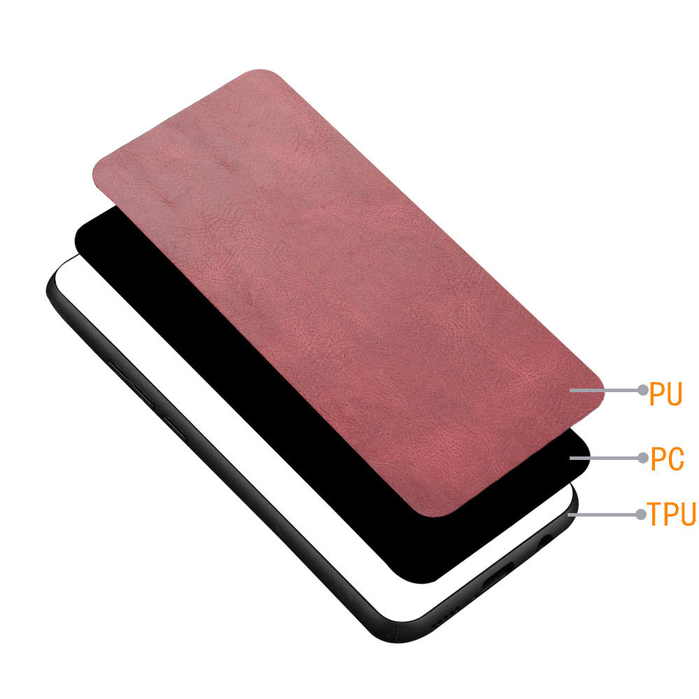 Stitching Line Lightweight Retro Textured PU Leather Coated PC + TPU Phone Cover Case for Honor 50