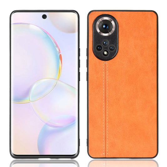 Stitching Line Lightweight Retro Textured PU Leather Coated PC + TPU Phone Cover Case for Honor 50