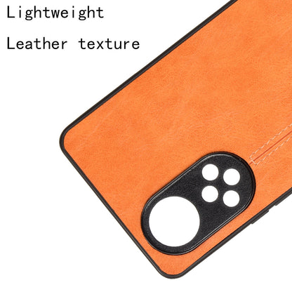 Stitching Line Lightweight Retro Textured PU Leather Coated PC + TPU Phone Cover Case for Honor 50