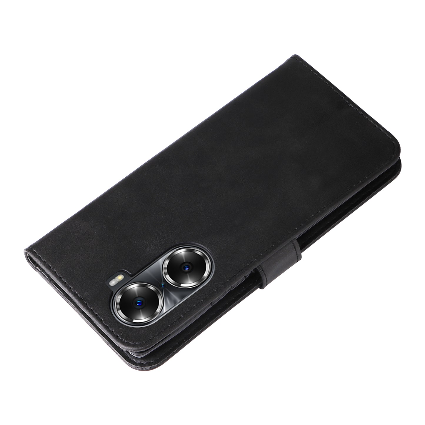 Drop Proof PU Leather Zippered Pocket Phone Case Coin Holder Wallet Stand Folding Case for Honor 60