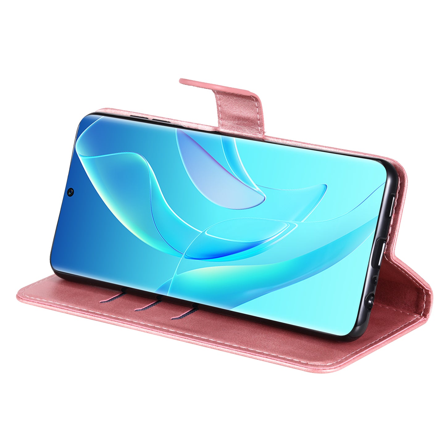 Drop Proof PU Leather Zippered Pocket Phone Case Coin Holder Wallet Stand Folding Case for Honor 60