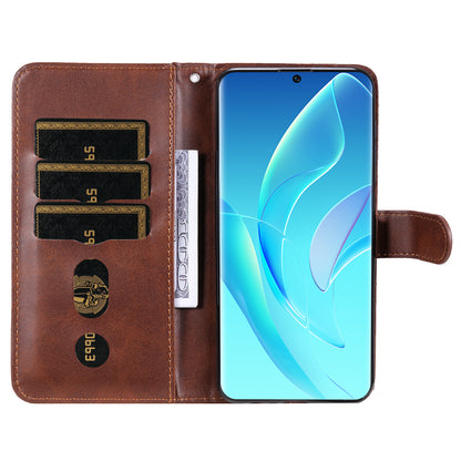 Drop Proof PU Leather Zippered Pocket Phone Case Coin Holder Wallet Stand Folding Case for Honor 60