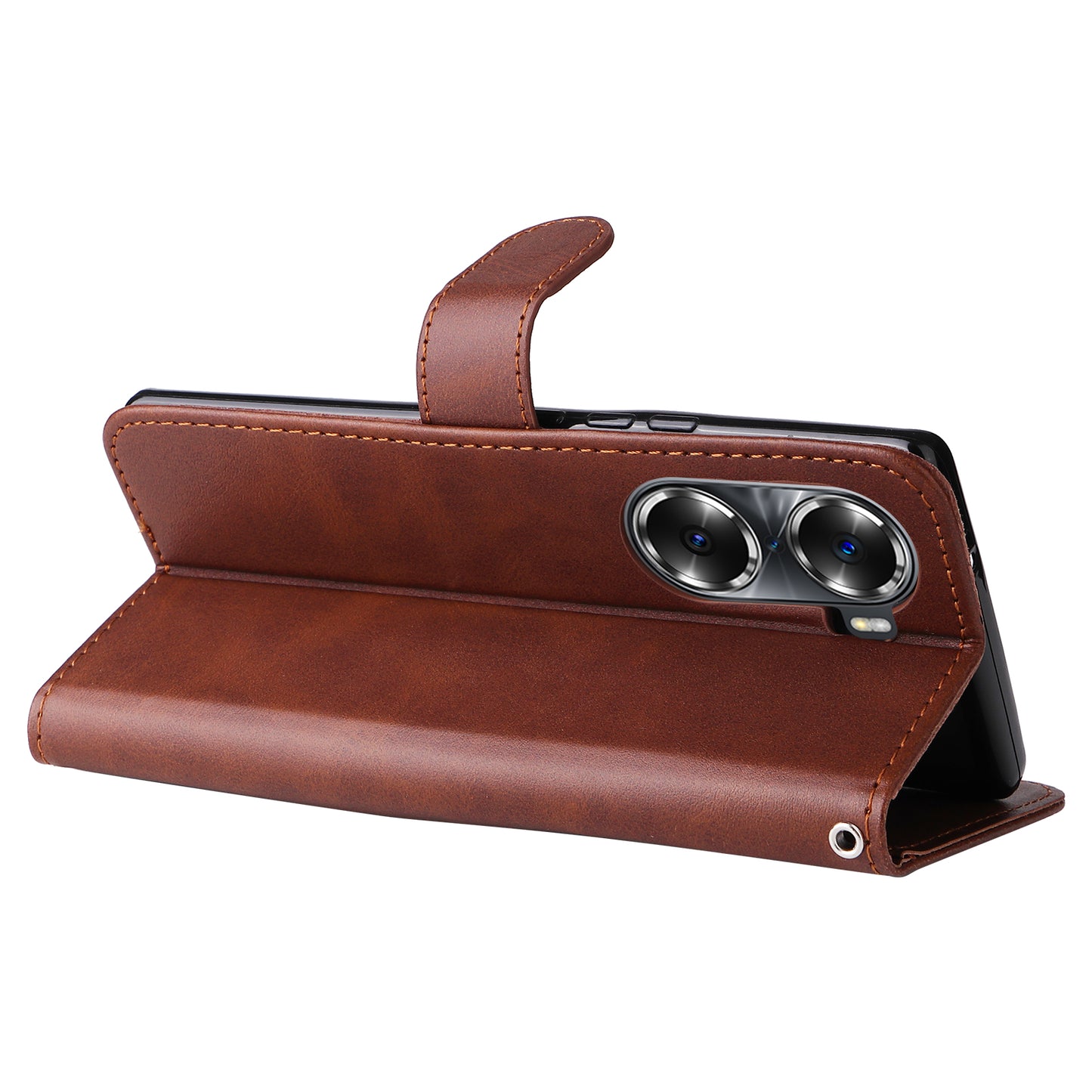 Drop Proof PU Leather Zippered Pocket Phone Case Coin Holder Wallet Stand Folding Case for Honor 60