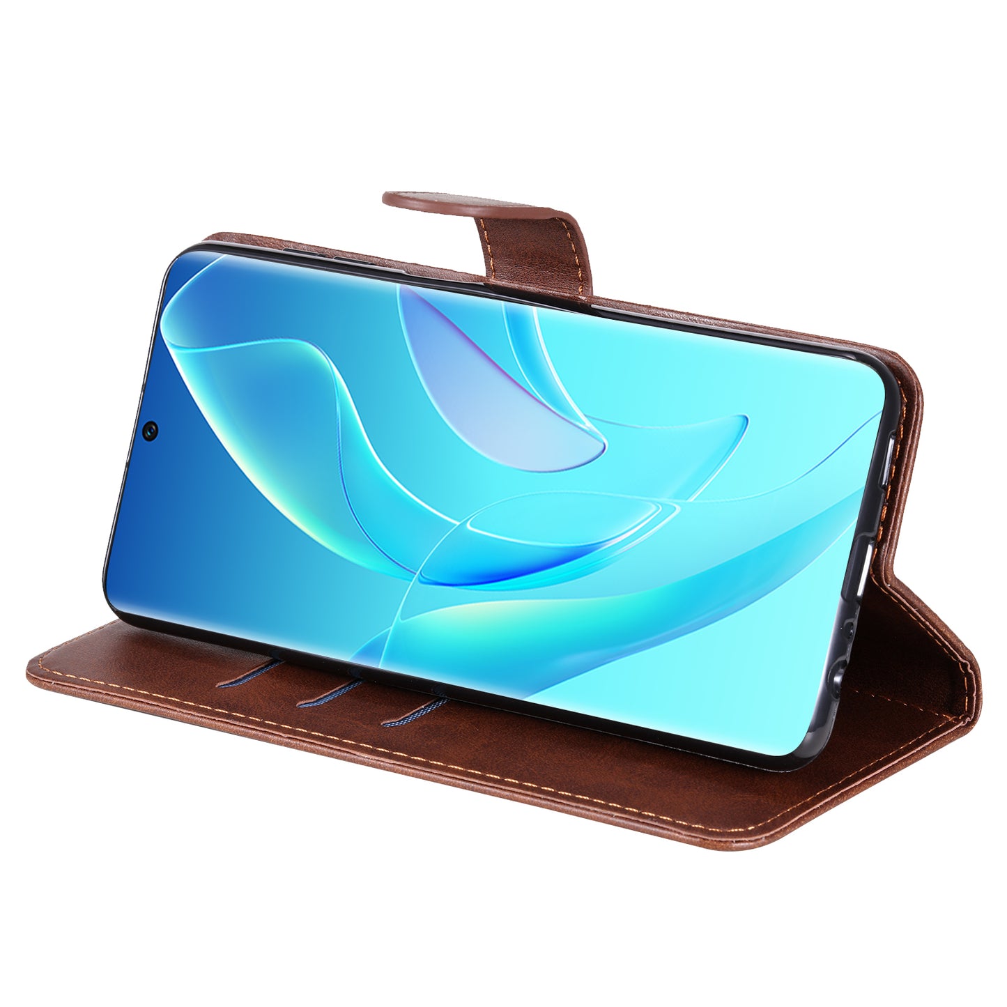 Drop Proof PU Leather Zippered Pocket Phone Case Coin Holder Wallet Stand Folding Case for Honor 60
