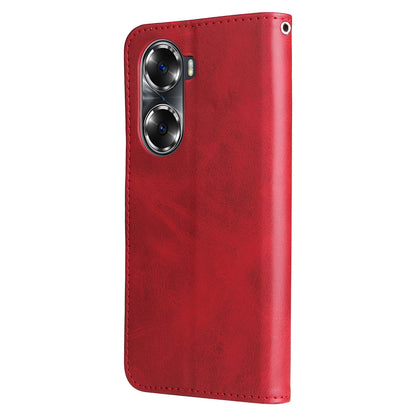 Drop Proof PU Leather Zippered Pocket Phone Case Coin Holder Wallet Stand Folding Case for Honor 60
