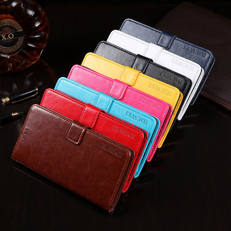 IDEWEI For Honor 60 Wallet Stand Folio Flip Phone Case Crazy Horse Texture Leather Cover