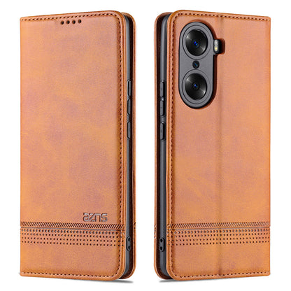AZNS Fall Prevention PU Leather Wallet Flip Case Magnetic Absorption Folding Stand Protective Cover for Honor 60