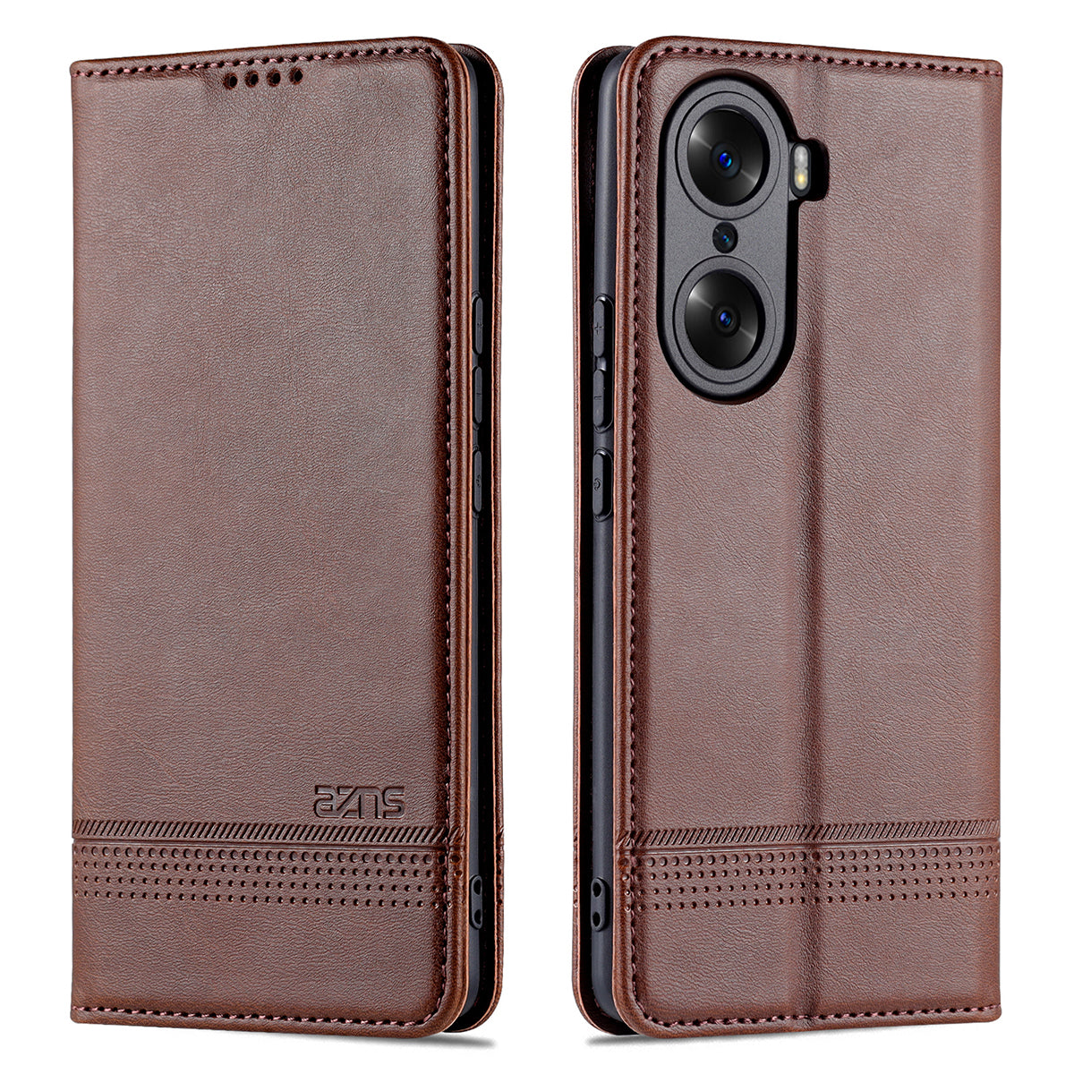 AZNS Fall Prevention PU Leather Wallet Flip Case Magnetic Absorption Folding Stand Protective Cover for Honor 60