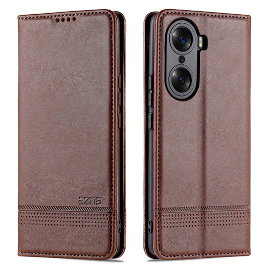 AZNS Fall Prevention PU Leather Wallet Flip Case Magnetic Absorption Folding Stand Protective Cover for Honor 60