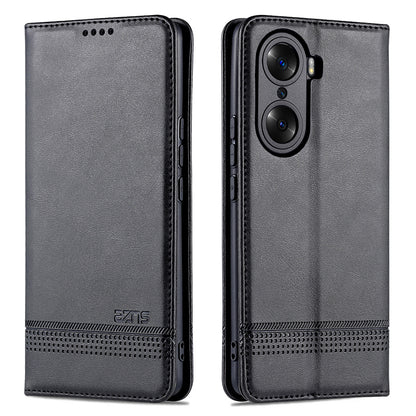 AZNS PU Leather + TPU Wallet Flip Case Magnetic Absorption Folding Stand Protective Cover for Honor 60 Pro