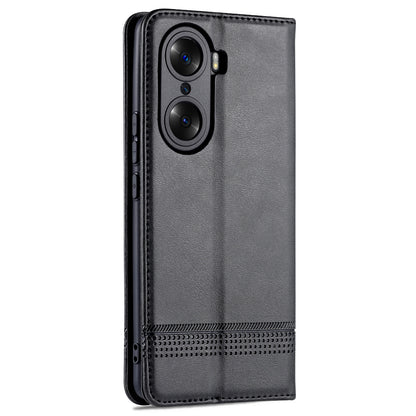 AZNS PU Leather + TPU Wallet Flip Case Magnetic Absorption Folding Stand Protective Cover for Honor 60 Pro