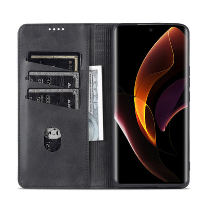AZNS PU Leather + TPU Wallet Flip Case Magnetic Absorption Folding Stand Protective Cover for Honor 60 Pro